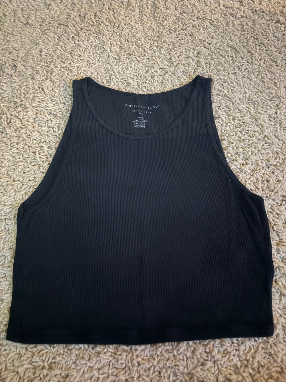 American Eagle Outfitters Black Ribbed Tank